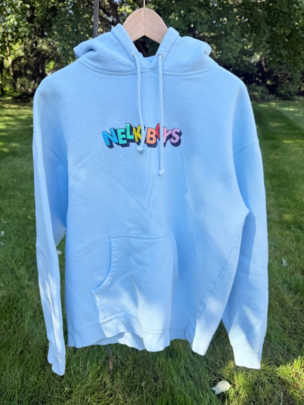 May 2021 Drop Nelk Boys Hoodie W/ Multicolor puff Print Logo Raised 3D Texture L